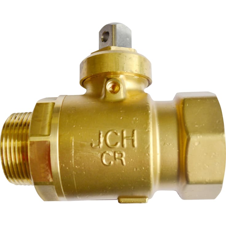 JCH 1.1/4" kuglehane med muffe og nippel, fuldt gennemløb, 16 mm top