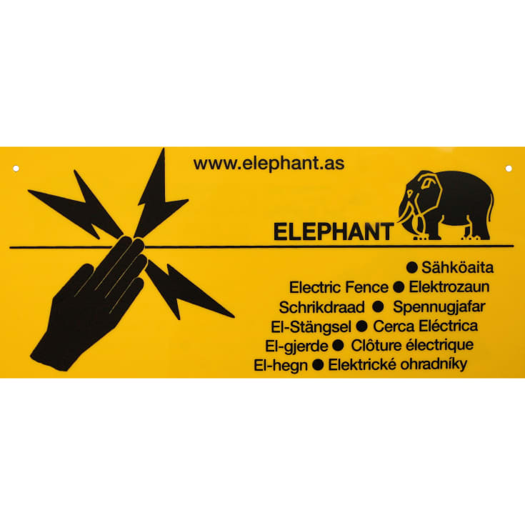 Elephant advarselsskilt, gul
