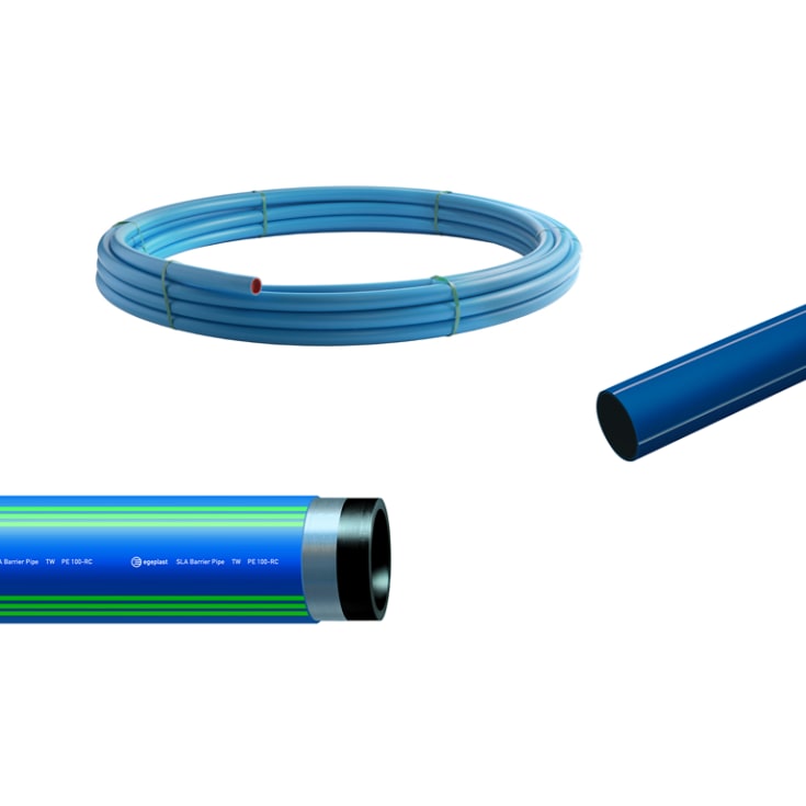 Wavin SafeTech 75 x 650 mm PE100 PN10 SDR17 rør, blått, t/no-dig