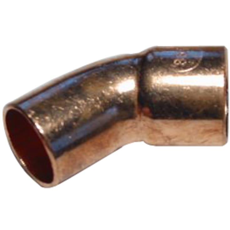 Loddebøyning muffe/nippel, 22 mm - 45°