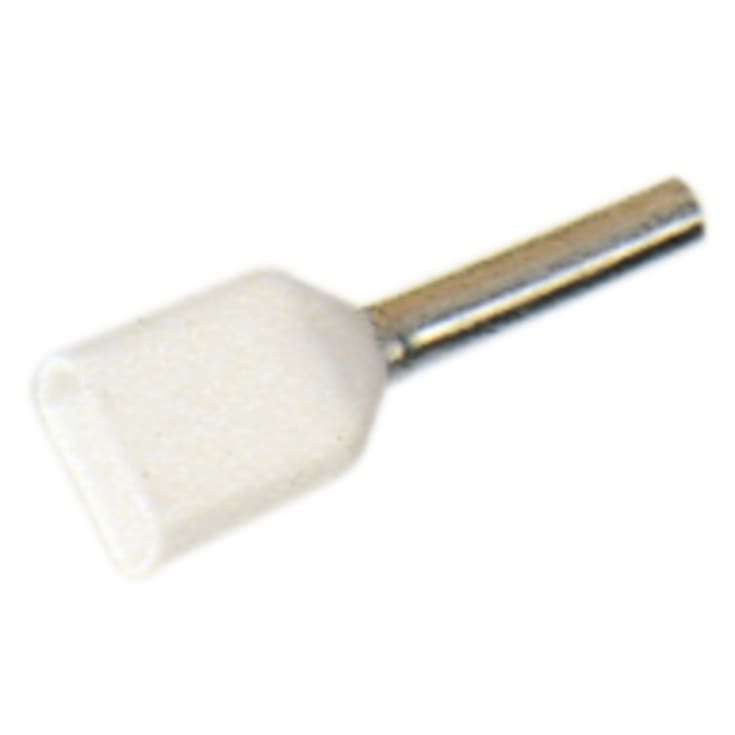 500 stk Grommet Isolert dobbel 2x0,5 mm² hvit