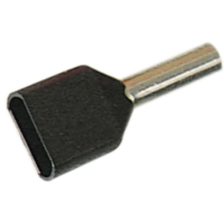 500 stk Grommet Isolert dobbel 2x1,5 mm² svart