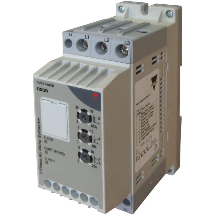 Softstarter 12A 5,5kW 3x400V, 110-400V AC med overvågningsrelæ
