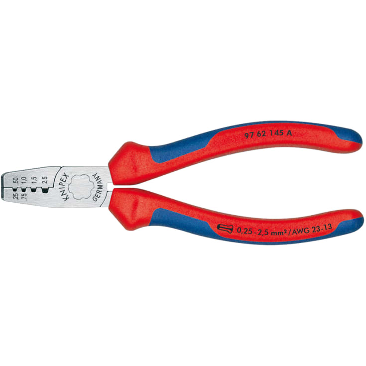 Knipex krympetang for kabelgjennomføringer 145 mm, 0,25-2,5 mm²