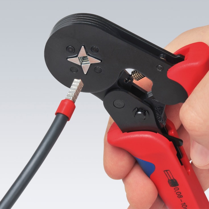 Knipex crimptång för kabelförskruvningar sidoinföring 180 mm, 0,08-16mm²