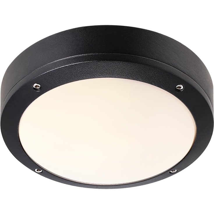 Nordlux Desi udendørs plafond, sort, Ø22 cm