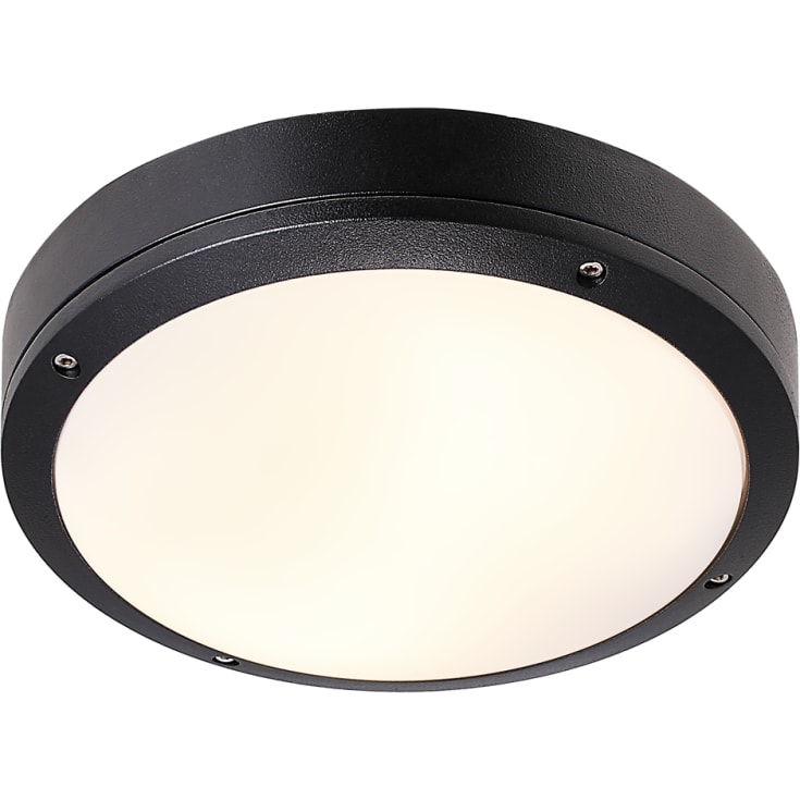 Nordlux Desi udendørs plafond, sort, Ø28 cm