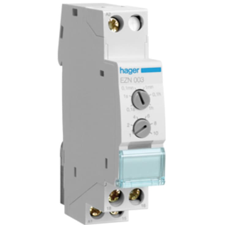 Tidsrelæ indkoblingsimpuls 0,1 sek - 10 timer, 10A 230V EZN003