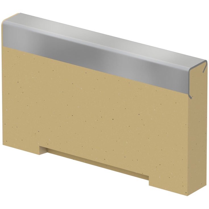 ACO V100S lukket endevegg t/V100S 60 mm takrenne m/galv. ramme