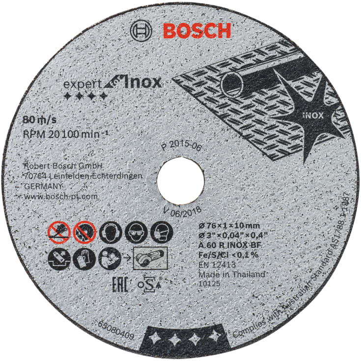 Bosch kappeskive Expert for INOX, Ø76/10 mm x 1 mm, 5 stk.