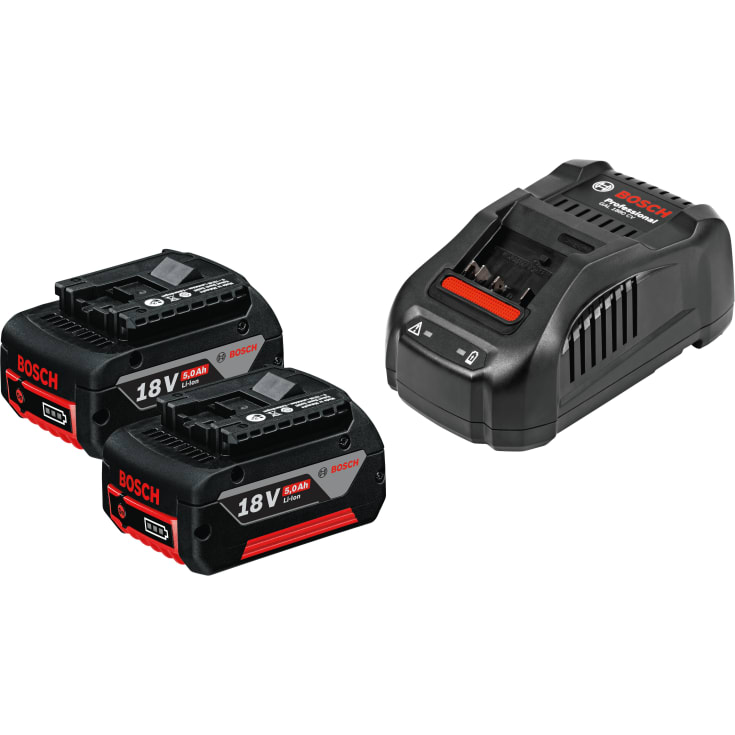 Bosch batteripakke 18V med 2x5,0 Ah batterier og GAL 1880 CV lader