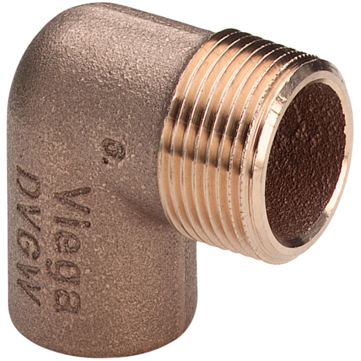 10 stk Messing lodde albue muffe/nippel, 22 mm x 1/2" - 90°