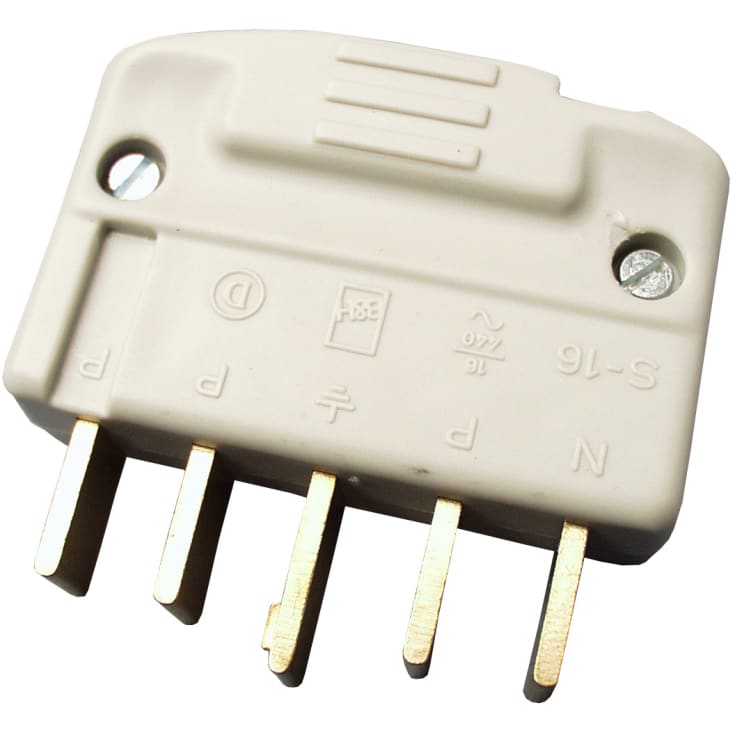 Plugg 3P+N+J 440V 16A rak grå