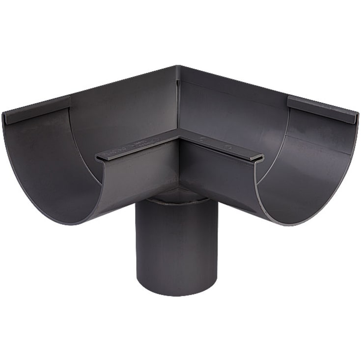 10&quot; x 75 mm x 90° Gjæring inne i grafitt Plastmo
