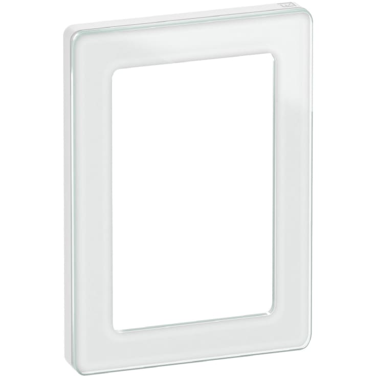 LK Fuga Pure designramme, 1,5 modul, hvid glas