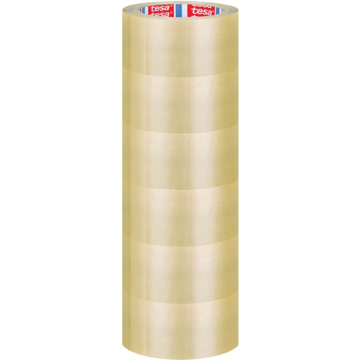 Tesa pakketape, transperant, 50 mm, 100 meter, 6 ruller