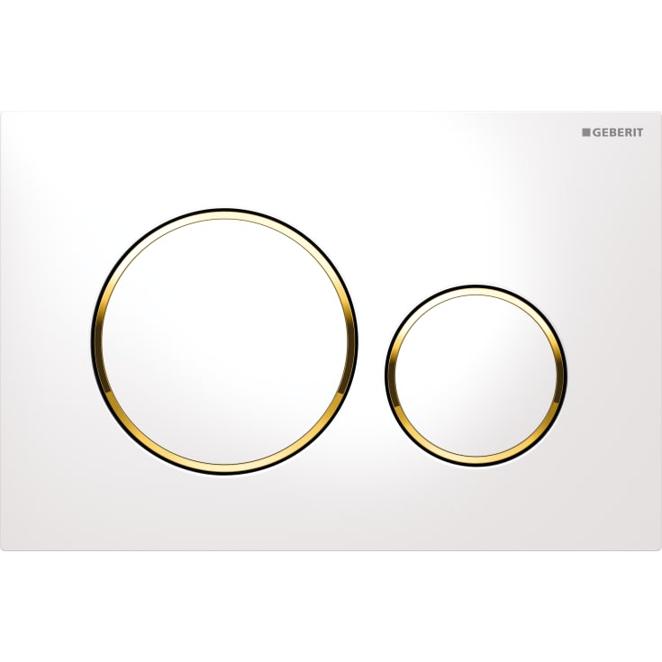 Geberit Sigma 20 Round betjeningsplate, hvit/gull