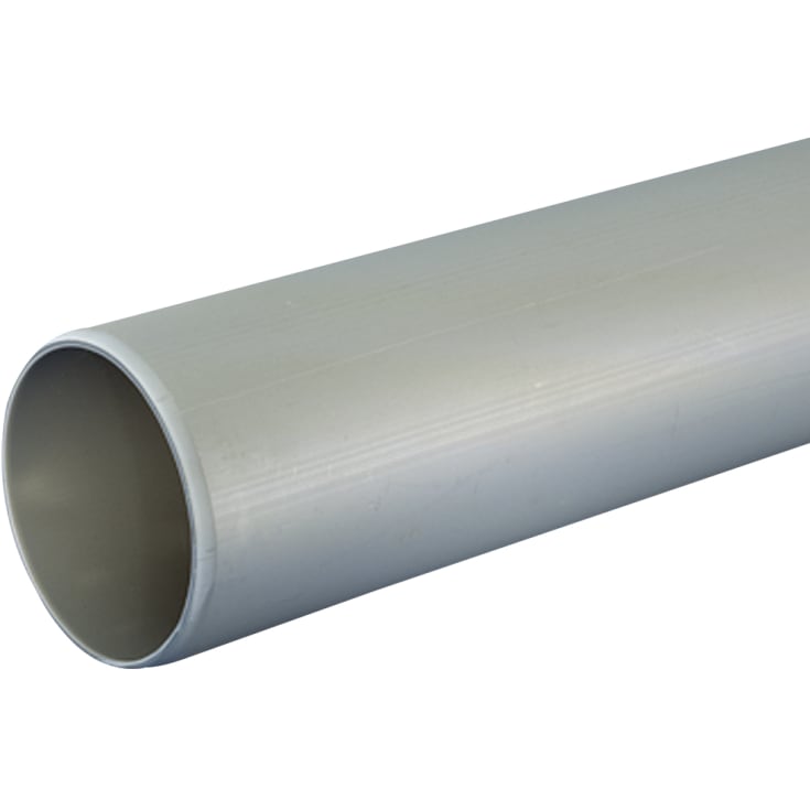 Wavin Wafix afløbsrør, uden muffe, Ø110 mm, 6 meter, plast, grå