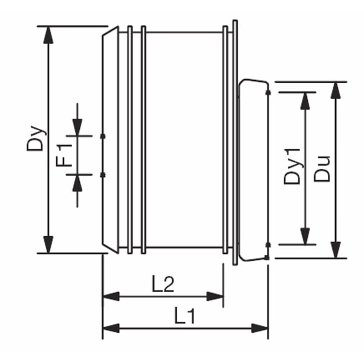 75 x 32 mm PP-reduksjon for spiss hvit ende