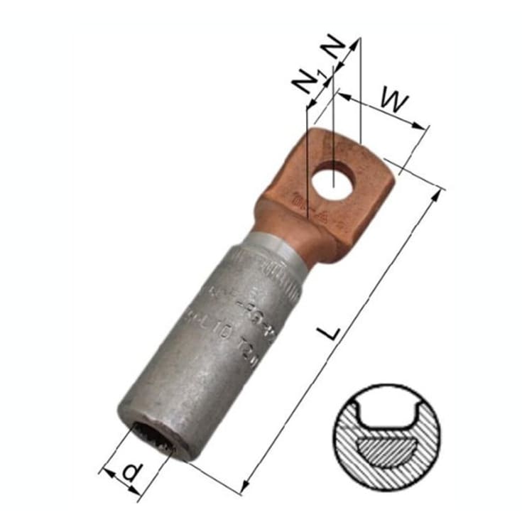 12 stk AL-CU KABELLUGS AKK240-10 M10