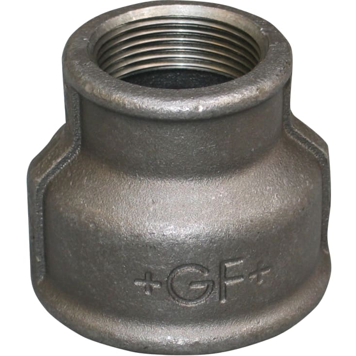 Sort overgangsmuffe 2" x 1/2"
