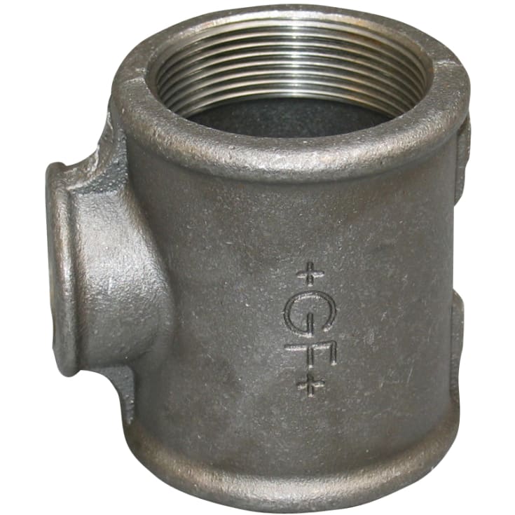 Sort T-rør 1" x 3/4" x 1"
