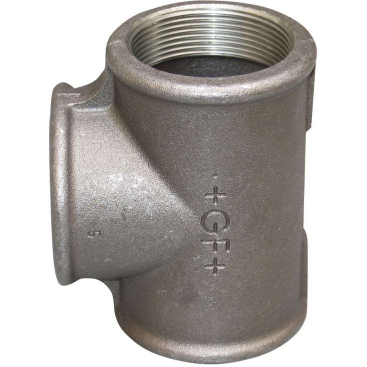 Sort T-rør 1/2"