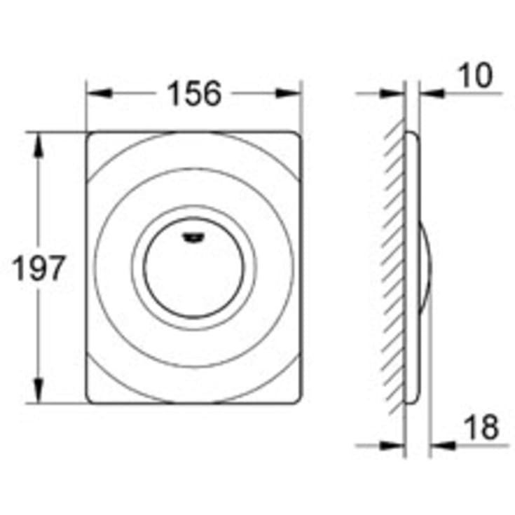 Grohe Surf betjeningsplate, krom