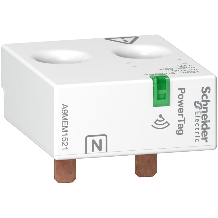 Energimätare Powertag 1PN 63A N till vänster