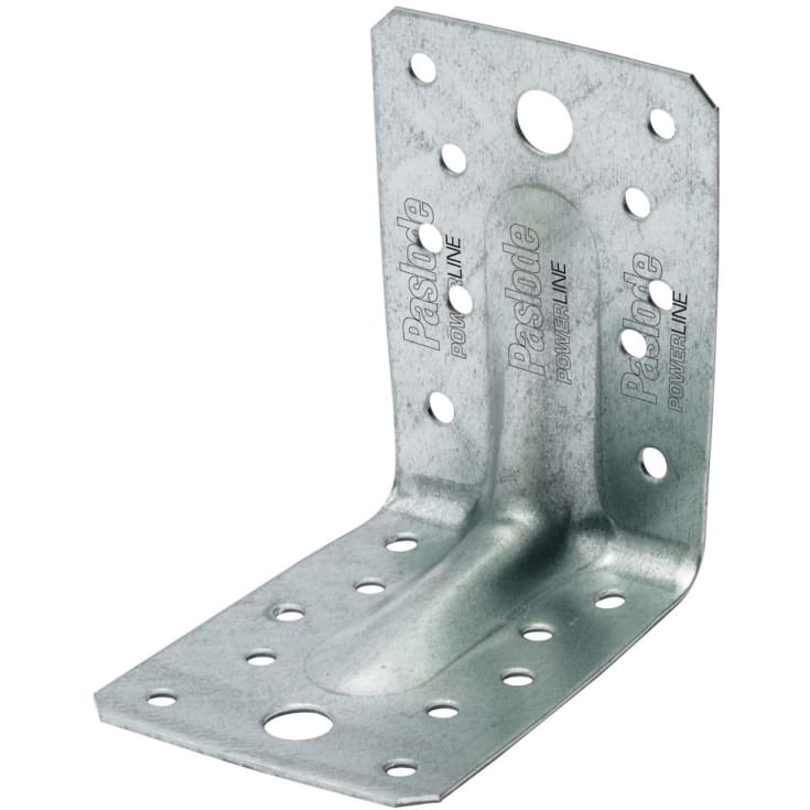 Vinkelbeslag V2 med ribbe, 90 x 90 x 65 x 1,5 mm, FZB, 50 stk.