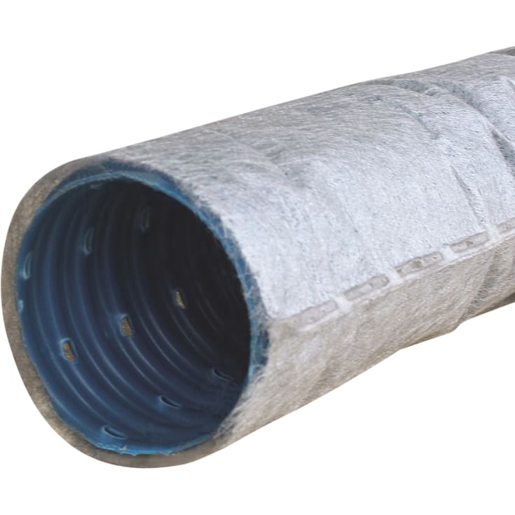 50 meter Wavin PVC dräneringsrör 60/50 mm, geotekstilfilter