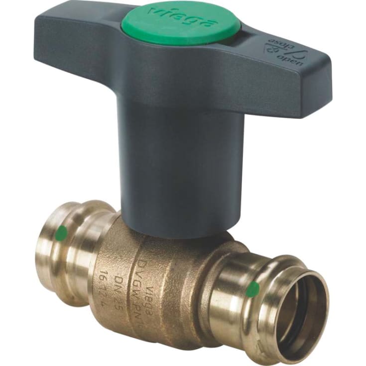 Viega Easytop kuleventil, tappevann, varme, 28 mm