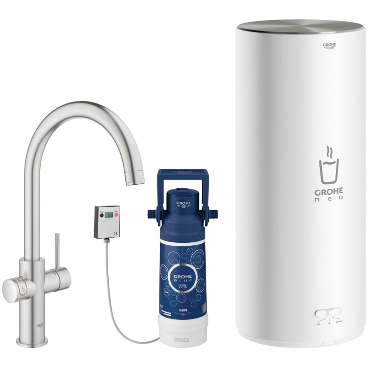 Grohe Red Duo köksblandare inkl. 5,5 liters varmvattensbehållare, stål