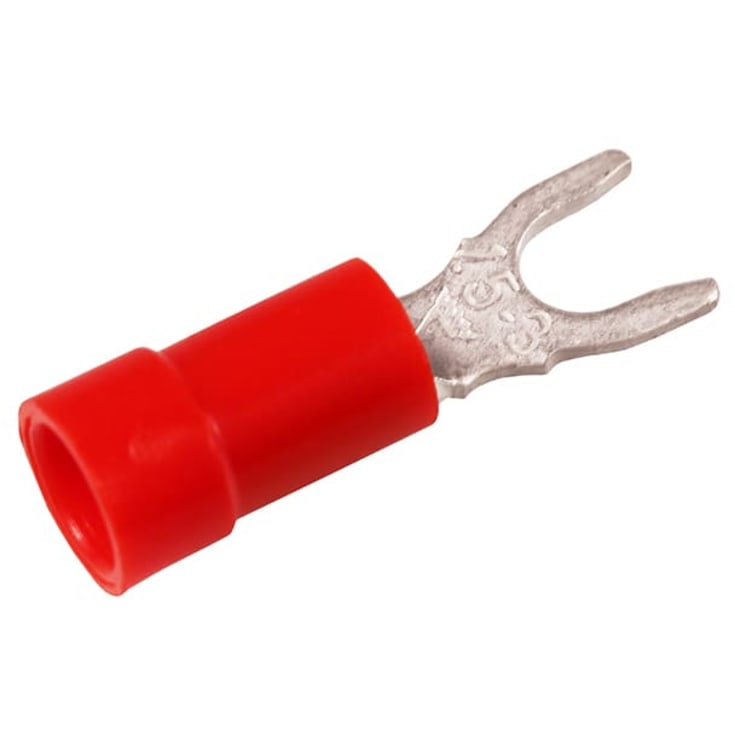100 stk Isolerte gaffelkabelsko rød 0,5-1,5 mm² M5 A1553G