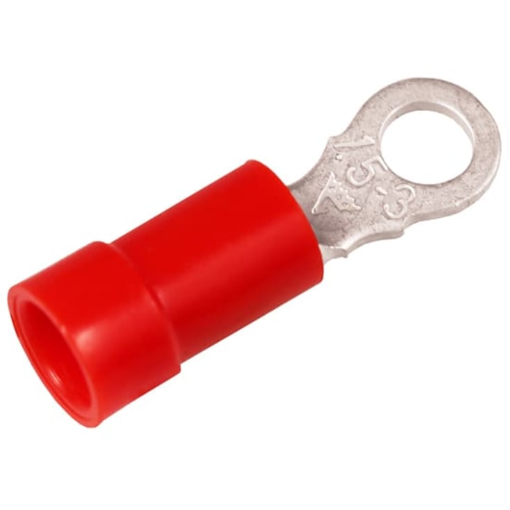 100 stk Isolerte ringkabelsko rød 0,5-1,5 mm² M6 A1565R