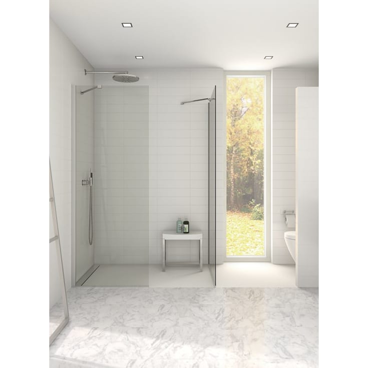 Dansani Match duschvägg, modell D, 87 cm, klart glas, satin profil