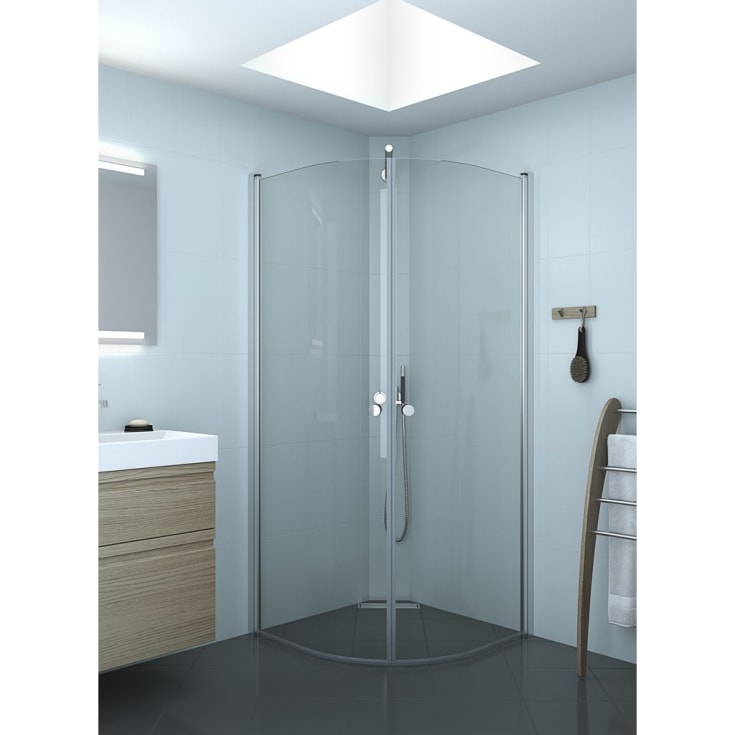 Dansani Match duschdörr, modell E, 72 cm, klart glas, satin profil