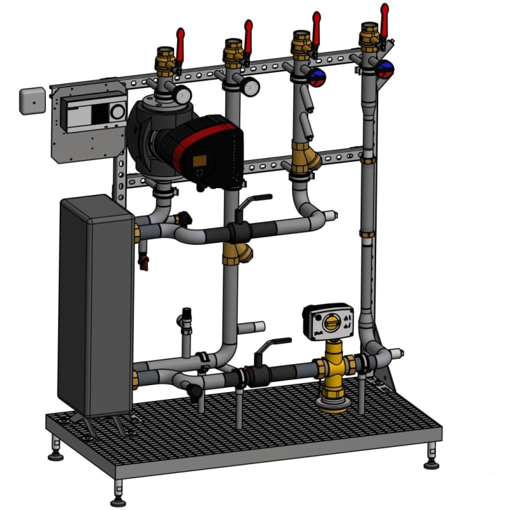 Metro Therm VXT type 2 fjernvarmeunit, med kabinet