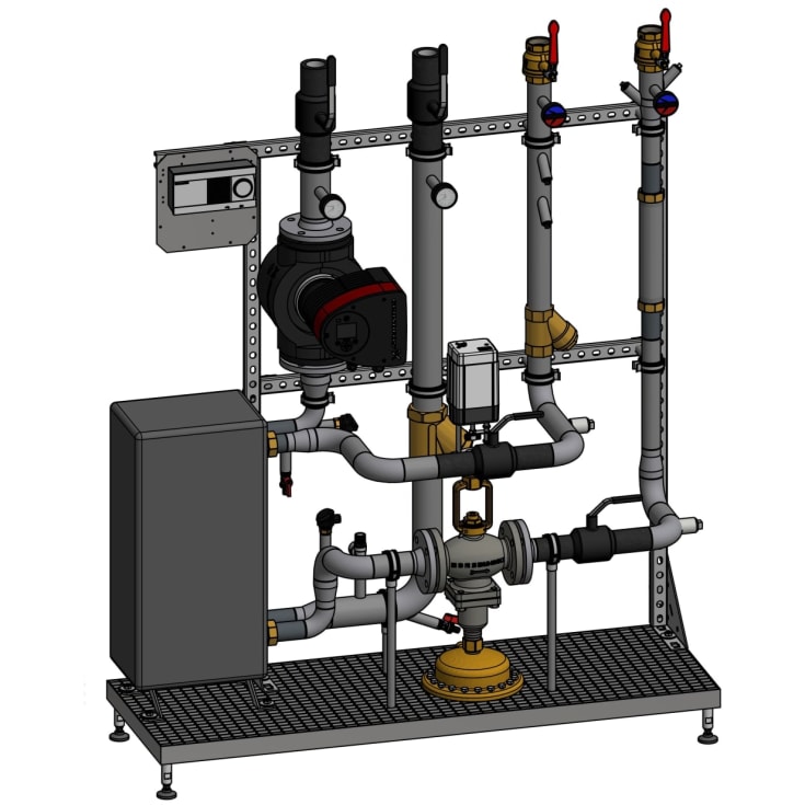 Metro Therm VXT type 4 fjernvarmeunit, med kabinet