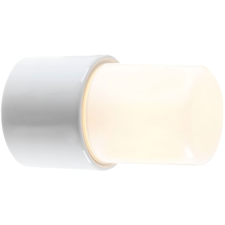 Loft- og væglampe Light On med opalglas E27, hvid, IP44