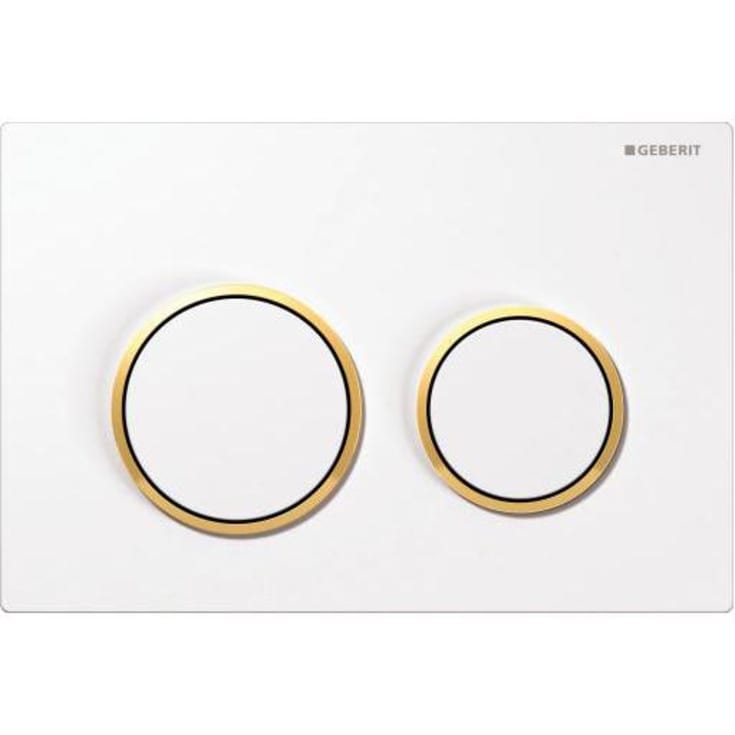 Geberit Omega 20 spolplatta, vit/guld