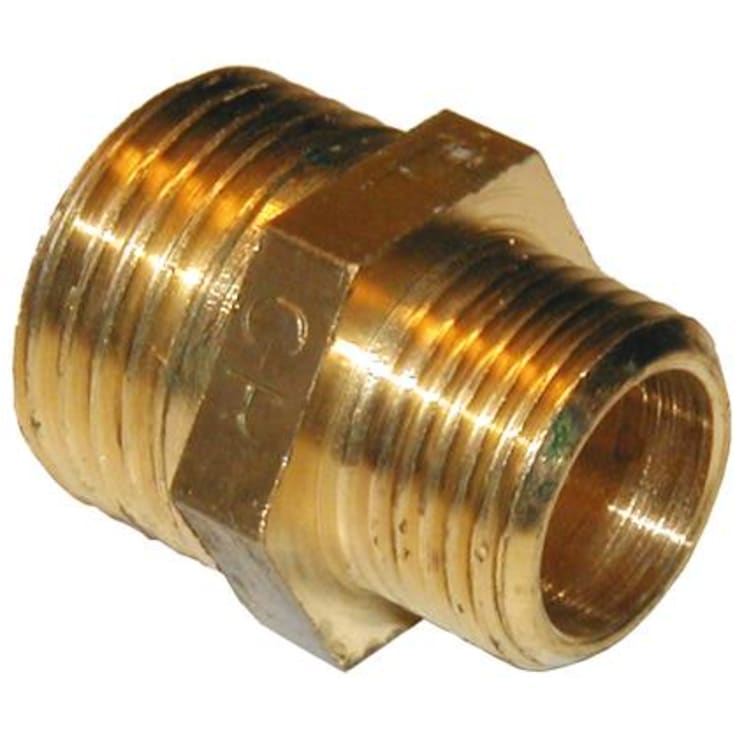 Mässing sexkantsnippel, 3/8" x 1/4"