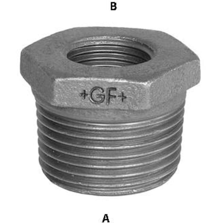 Galvanisert nippelmuffe 2" x 1"