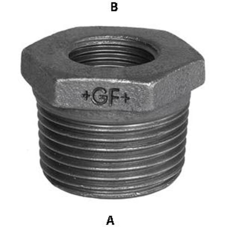 Sort nippelmuffe 2" x 1"