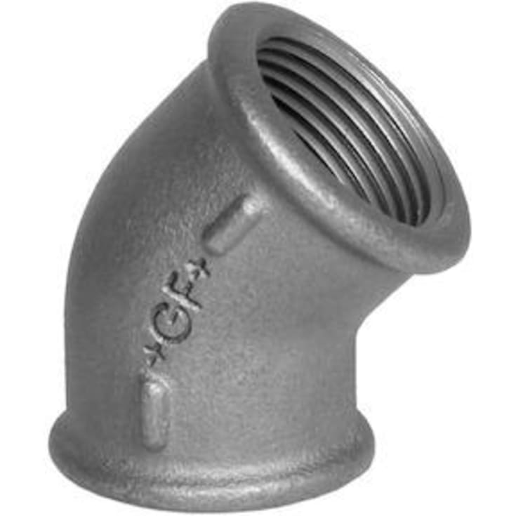 Galvanisert vinkel, muffe/muffe 1/2" - 45°