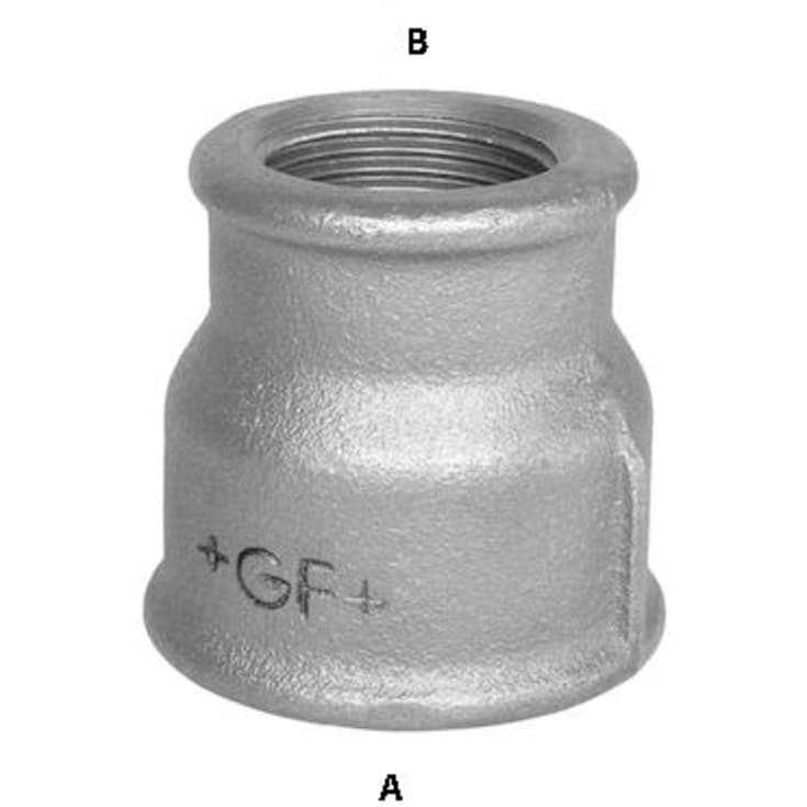 Galvaniseret formmuffe 1/2" x 3/8"