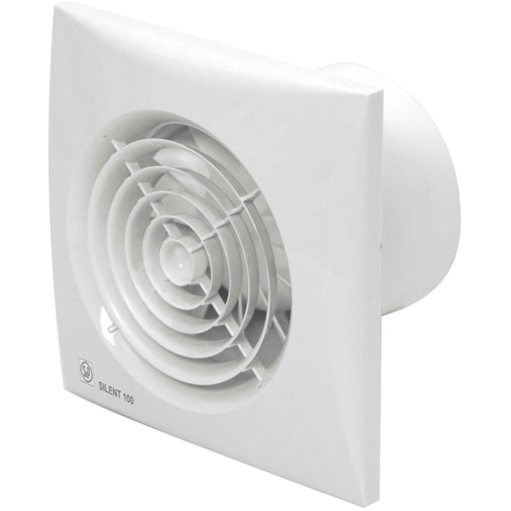 Thermex Silent 100CHRZ Ventilator med hygrostat & timer Ø100 mm, Hvid