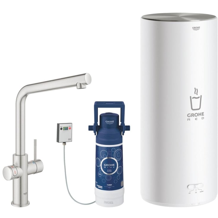 Grohe Red Duo køkkenarmatur, 5,5 liters kedel, rustfrit stål