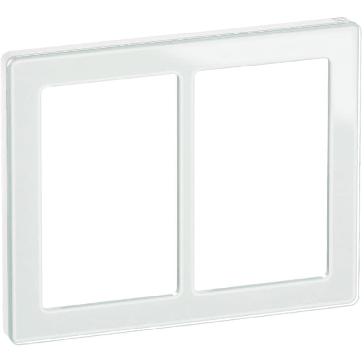 LK Fuga Pure designramme, 2x1,5 modul, hvid glas