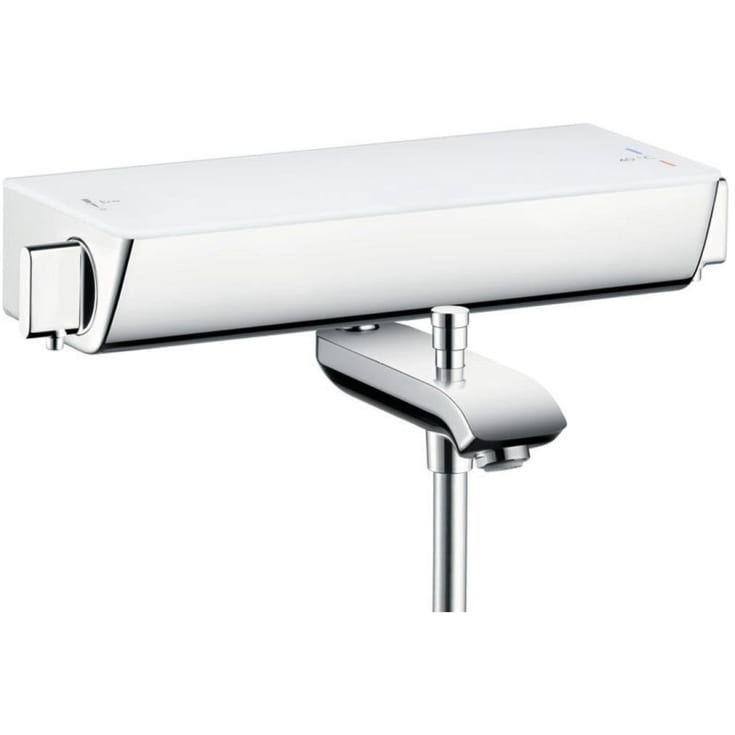 Hansgrohe Ecostat Select badekarbatteri, krom/hvit glass